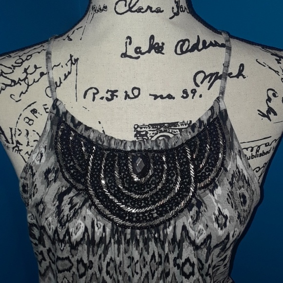 BNWT Lane Bryant Beaded Blk/Grey/Whte Knit Dress - Picture 2 of 8